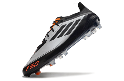 Adidas F50 Elite Messi FG Low-Tops Soccer Cleats - Silver/Black/Orange
