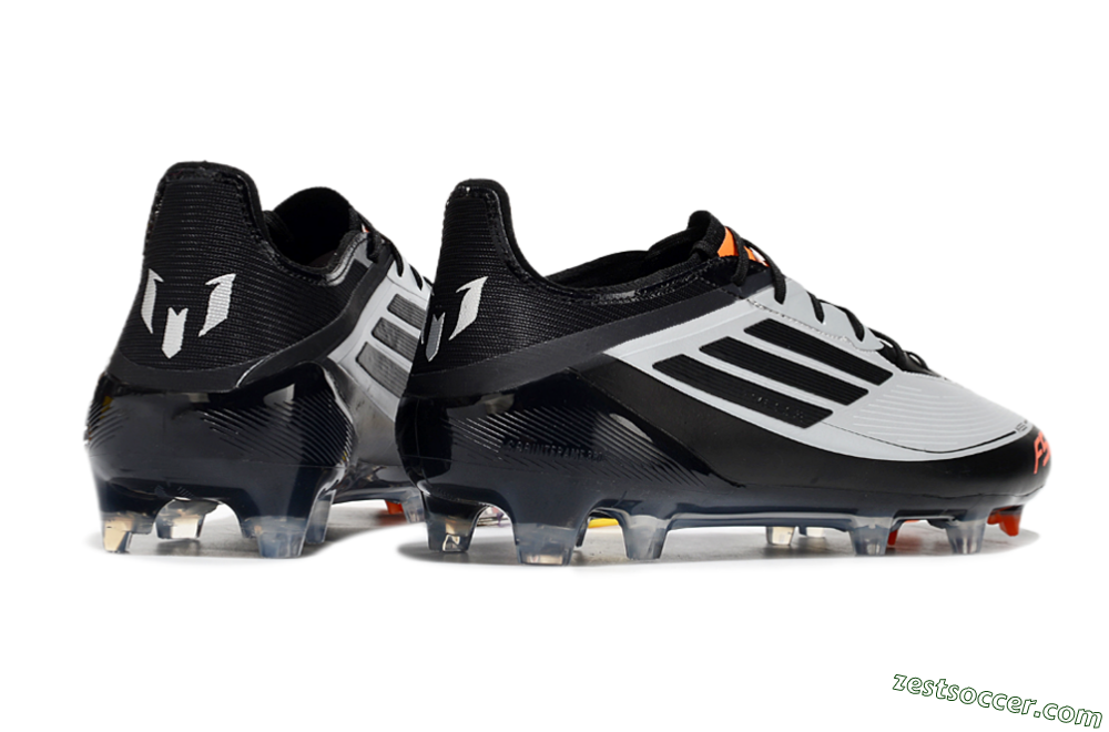 Adidas F50 Elite Messi FG Low-Tops Soccer Cleats - Silver/Black/Orange 6