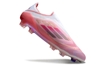 Adidas F50 Elite Laceless FG Low-Tops Soccer Cleats - White/Pink/Gold