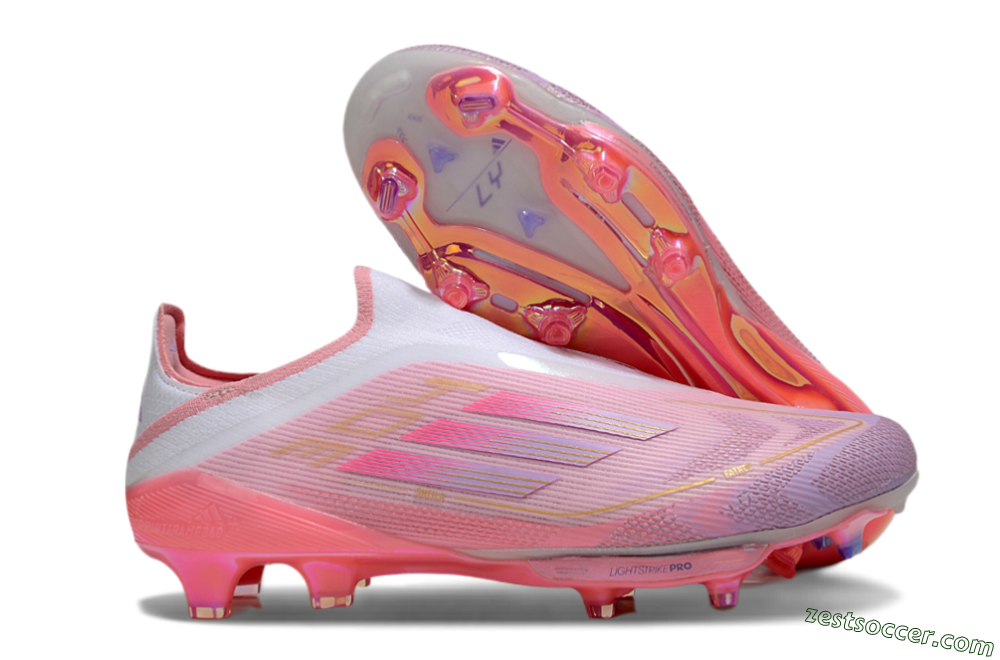 Adidas F50+ Lightstrike Elite Laceless 304 FG Low-Tops Soccer Cleats - Pink/Purple/Gold 0