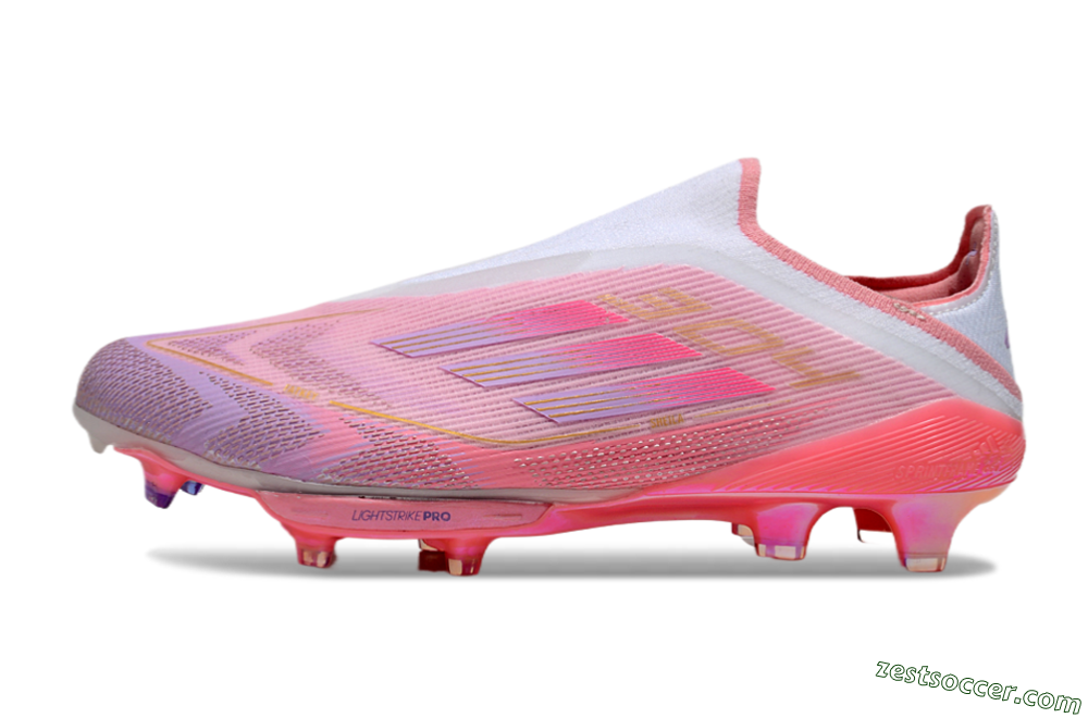Adidas F50+ Lightstrike Elite Laceless 304 FG Low-Tops Soccer Cleats - Pink/Purple/Gold 2