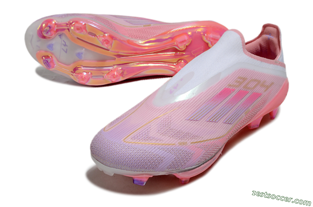 Adidas F50+ Lightstrike Elite Laceless 304 FG Low-Tops Soccer Cleats - Pink/Purple/Gold 3