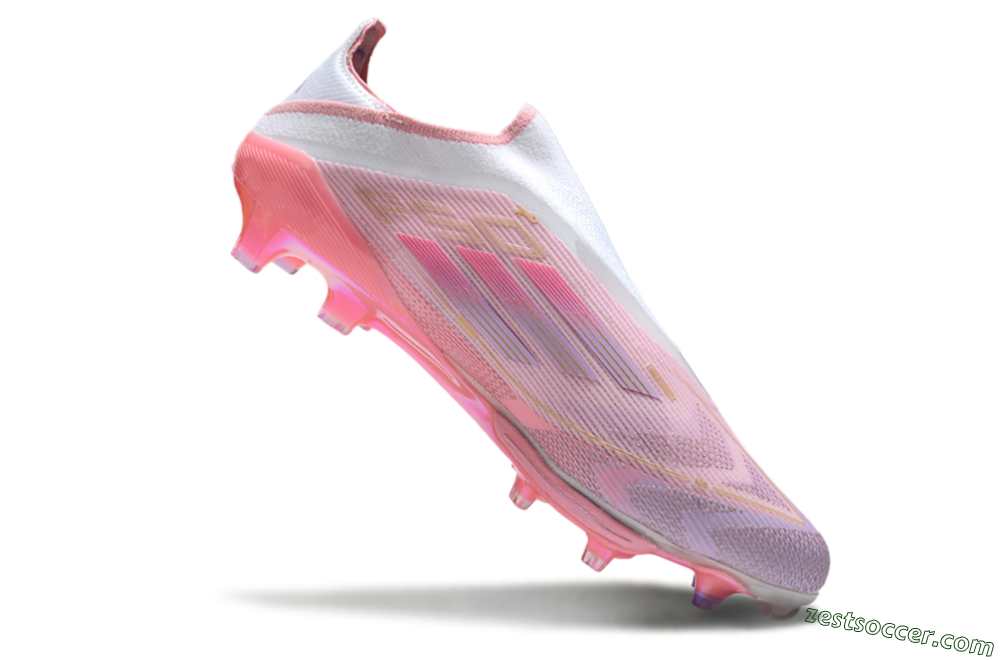 Adidas F50+ Lightstrike Elite Laceless 304 FG Low-Tops Soccer Cleats - Pink/Purple/Gold 4