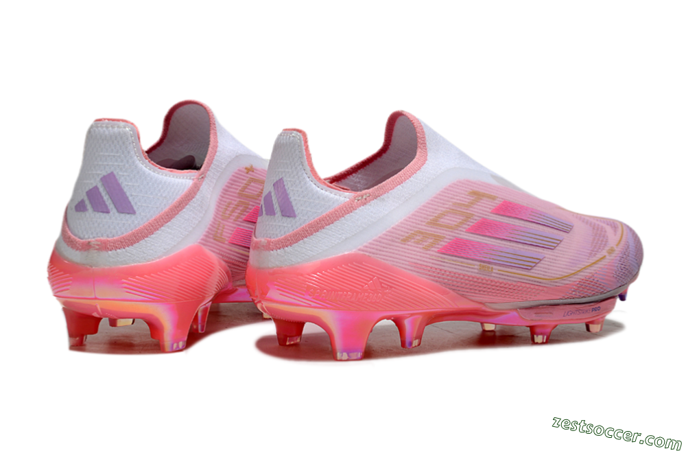 Adidas F50+ Lightstrike Elite Laceless 304 FG Low-Tops Soccer Cleats - Pink/Purple/Gold 6