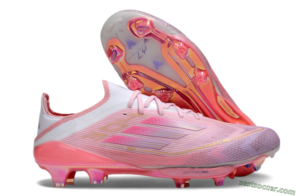 Adidas F50+ Lightstrike 304+ Elite FG Low-Tops Soccer Cleats - Pink/Gold/White 0