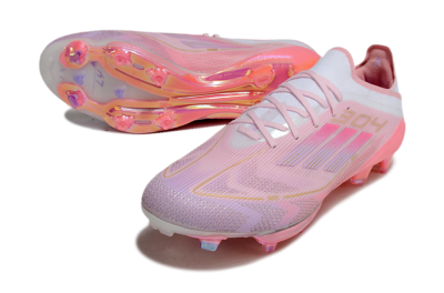Adidas F50+ Lightstrike 304+ Elite FG Low-Tops Soccer Cleats - Pink/Gold/White