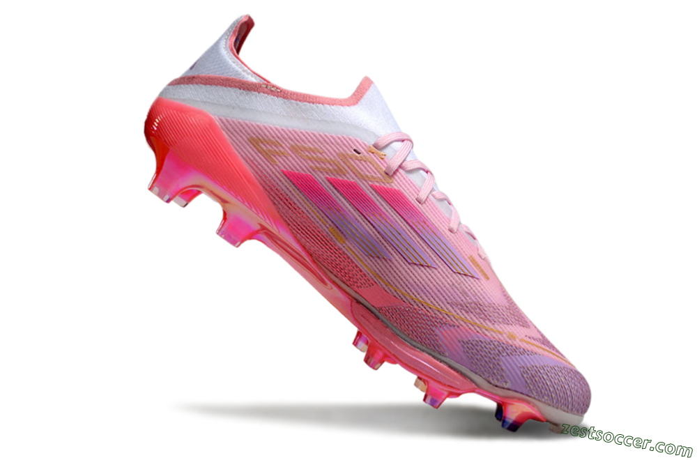 Adidas F50+ Lightstrike 304+ Elite FG Low-Tops Soccer Cleats - Pink/Gold/White 4