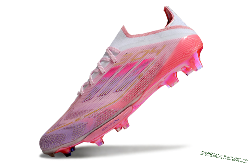 Adidas F50+ Lightstrike 304+ Elite FG Low-Tops Soccer Cleats - Pink/Gold/White 5