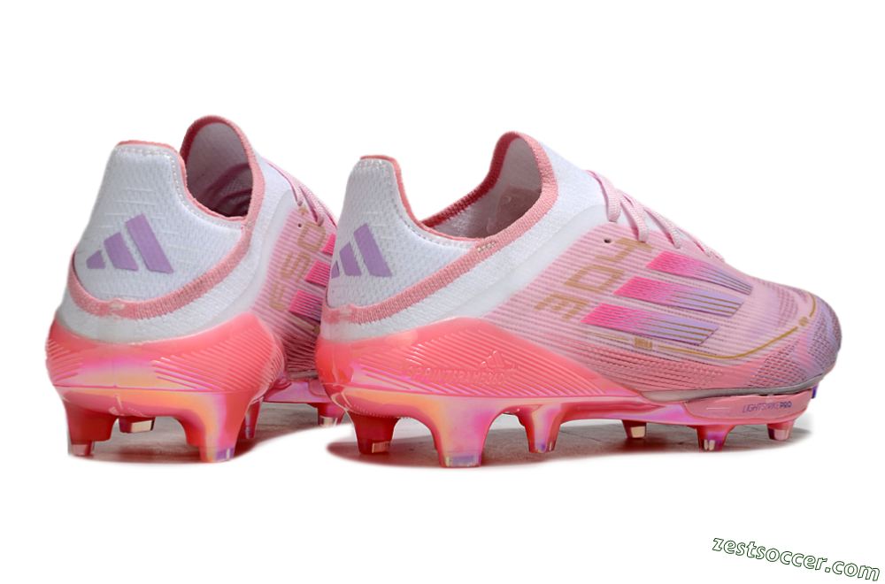 Adidas F50+ Lightstrike 304+ Elite FG Low-Tops Soccer Cleats - Pink/Gold/White 6