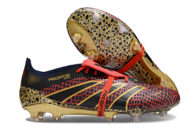 Adidas Predator Elite Foldover Tongue FG Low-Tops Soccer Cleats - Red/Black/Gold