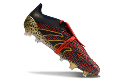 Adidas Predator Elite Foldover Tongue FG Low-Tops Soccer Cleats - Red/Black/Gold