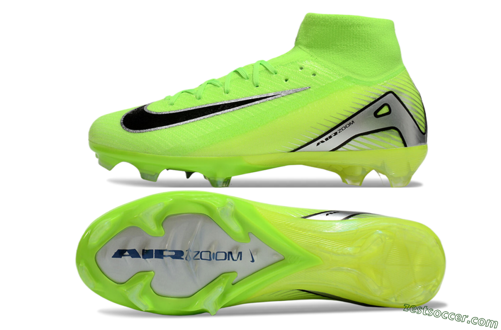 Nike Air Zoom Mercurial Superfly 10 Academy FG High-Tops Soccer Cleats - Yellow/Black/Silver 1
