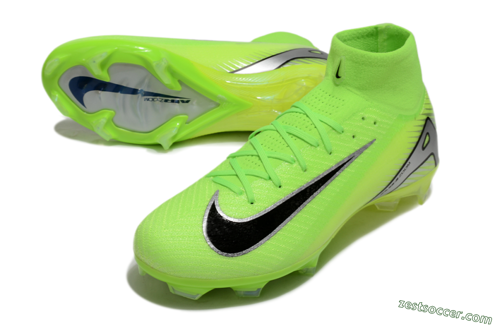 Nike Air Zoom Mercurial Superfly 10 Academy FG High-Tops Soccer Cleats - Yellow/Black/Silver 3