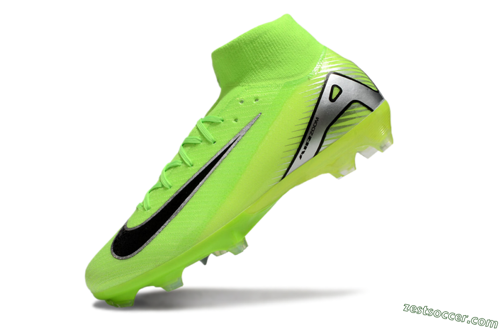 Nike Air Zoom Mercurial Superfly 10 Academy FG High-Tops Soccer Cleats - Yellow/Black/Silver 5