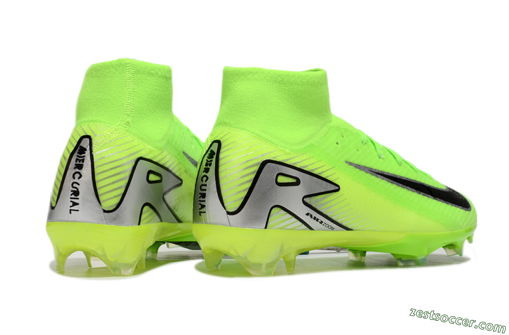 Nike Air Zoom Mercurial Superfly 10 Academy FG High-Tops Soccer Cleats - Yellow/Black/Silver 6