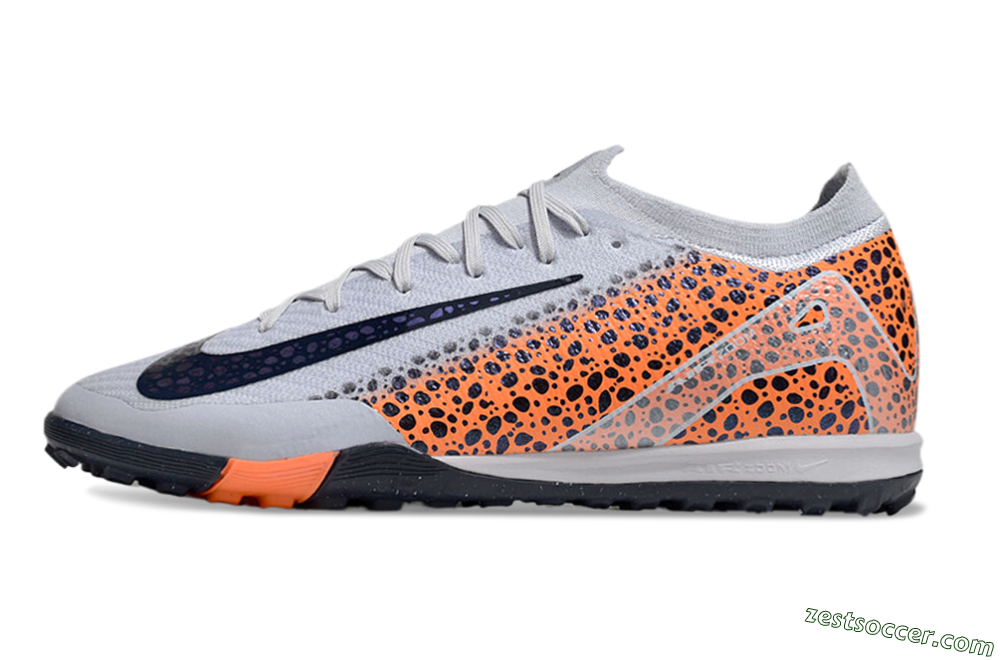 Nike Air Zoom Mercurial Vapor 16 Elite TF Low-Tops Soccer Shoes - Grey/Black/Orange 2