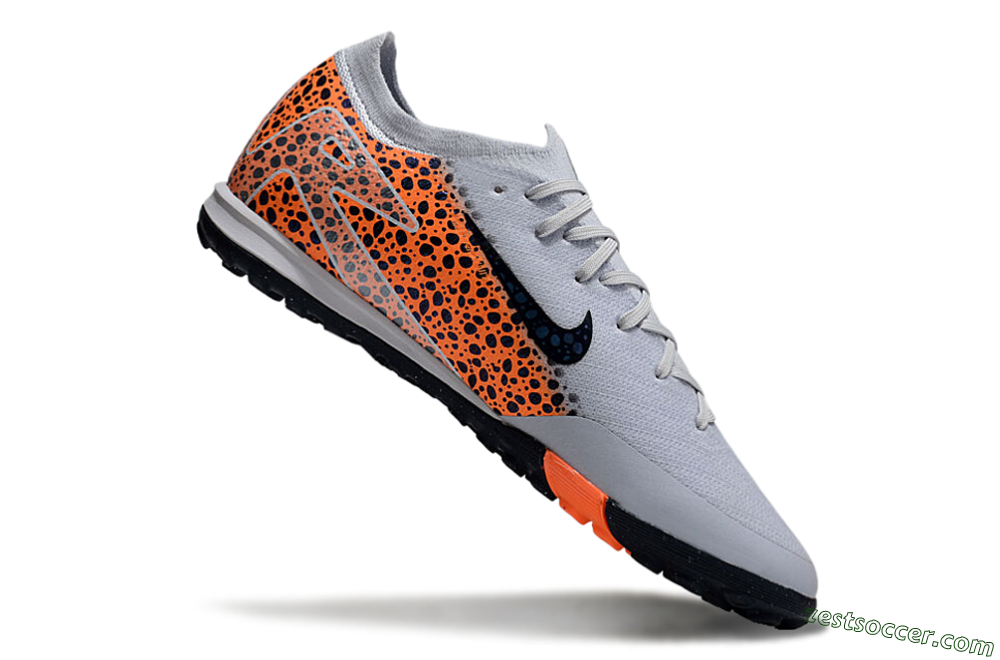 Nike Air Zoom Mercurial Vapor 16 Elite TF Low-Tops Soccer Shoes - Grey/Black/Orange 4