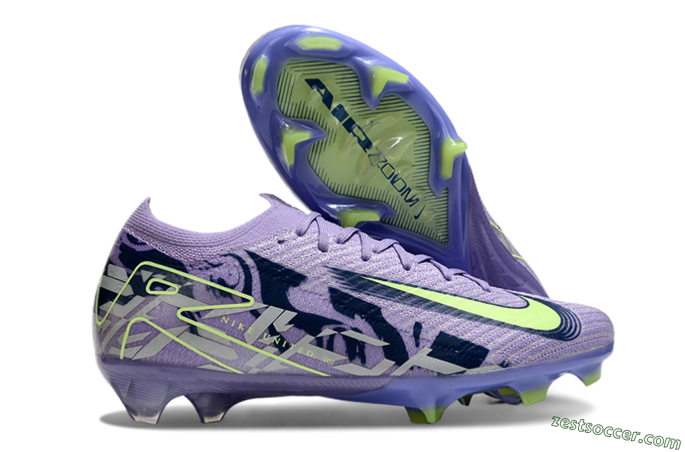 Nike Air Zoom Mercurial Vapor 16 Elite FG Low-Tops Soccer Cleats - Purple/Yellow/White 0