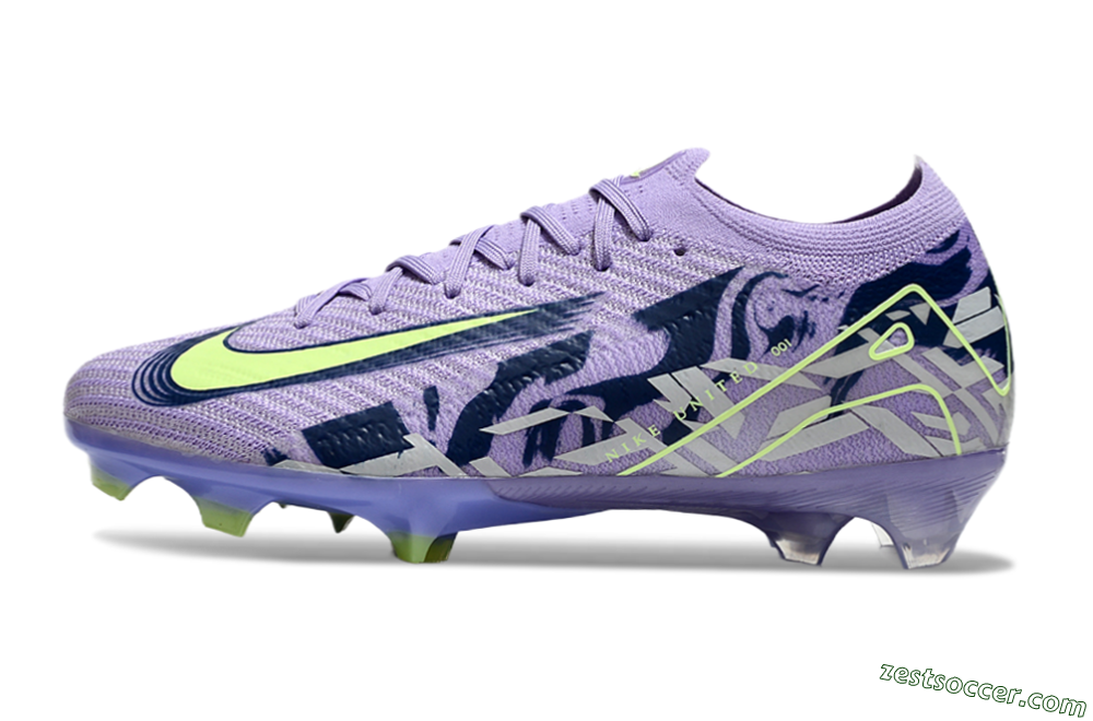 Nike Air Zoom Mercurial Vapor 16 Elite FG Low-Tops Soccer Cleats - Purple/Yellow/White 2