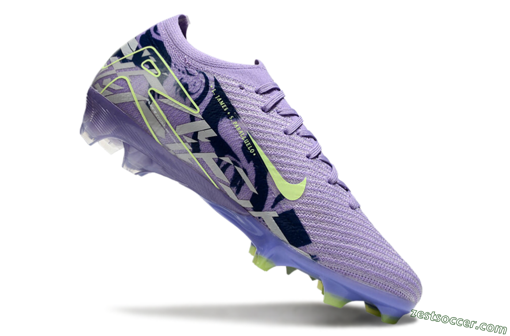Nike Air Zoom Mercurial Vapor 16 Elite FG Low-Tops Soccer Cleats - Purple/Yellow/White 4