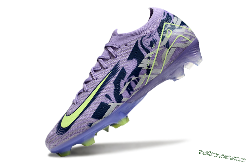 Nike Air Zoom Mercurial Vapor 16 Elite FG Low-Tops Soccer Cleats - Purple/Yellow/White 5