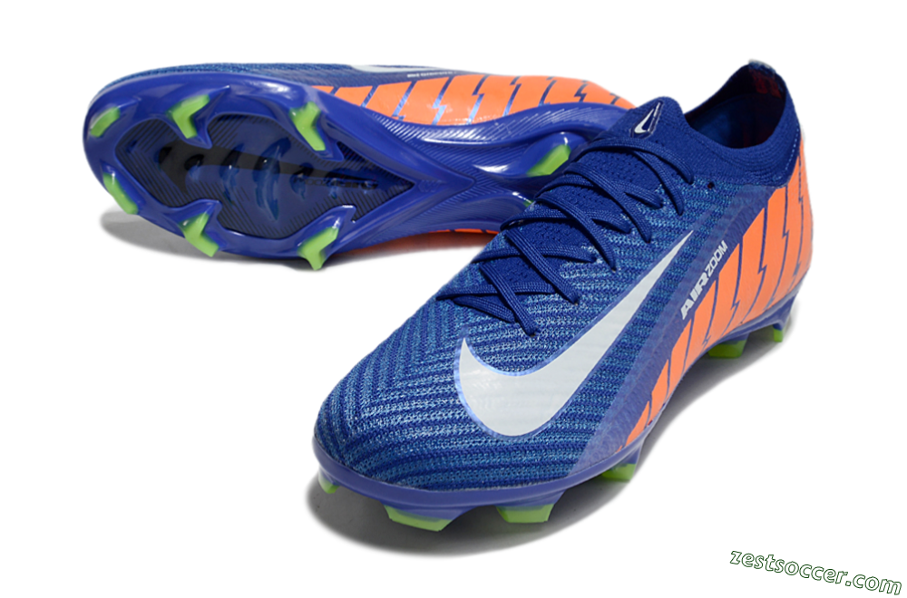 Nike Air Zoom Mercurial Vapor 16 Elite FG Low-Tops Soccer Cleats - Blue/White/Orange 3