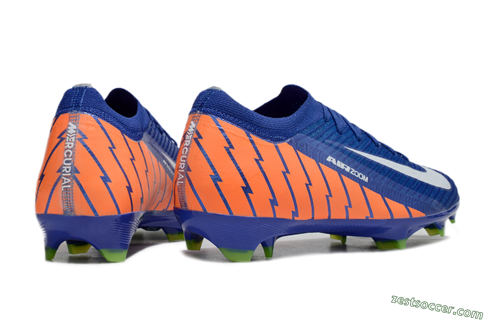 Nike Air Zoom Mercurial Vapor 16 Elite FG Low-Tops Soccer Cleats - Blue/White/Orange 6