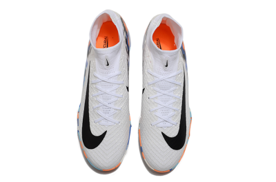 Nike Air Zoom Mercurial Superfly 10 Elite TF High-Tops Soccer Shoes - White/Blue/Orange