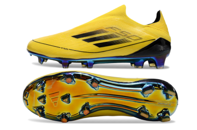 Adidas F50 Elite Laceless FG Low-Tops Soccer Cleats - Yellow/Black/Gold