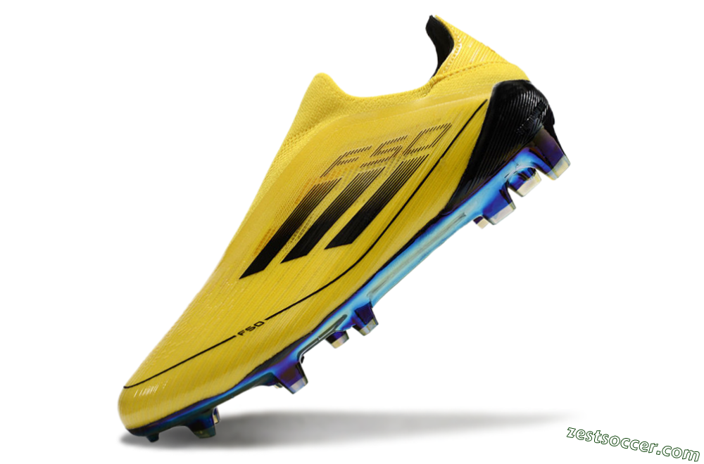 Adidas F50 Elite Laceless FG Low-Tops Soccer Cleats - Yellow/Black/Gold 5