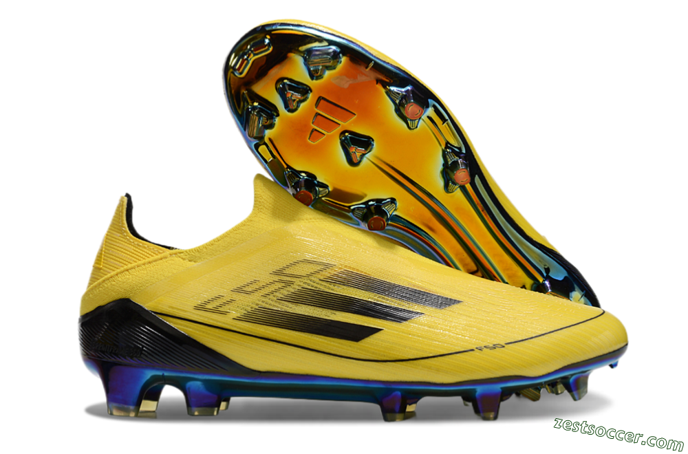 Adidas F50 Elite Laceless FG Low-Tops Soccer Cleats - Yellow/Black/Gold 0