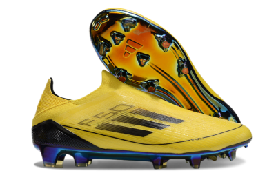 Adidas F50 Elite Laceless FG Low-Tops Soccer Cleats - Yellow/Black/Gold
