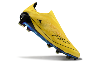 Adidas F50 Elite Laceless FG Low-Tops Soccer Cleats - Yellow/Black/Gold