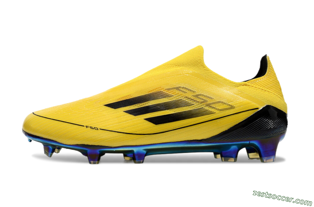 Adidas F50 Elite Laceless FG Low-Tops Soccer Cleats - Yellow/Black/Gold 2