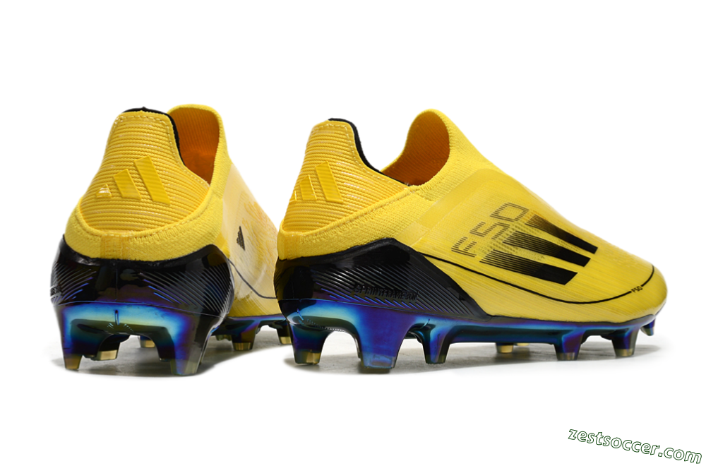 Adidas F50 Elite Laceless FG Low-Tops Soccer Cleats - Yellow/Black/Gold 6