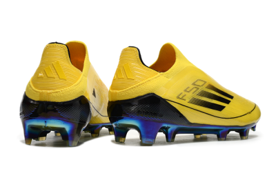 Adidas F50 Elite Laceless FG Low-Tops Soccer Cleats - Yellow/Black/Gold