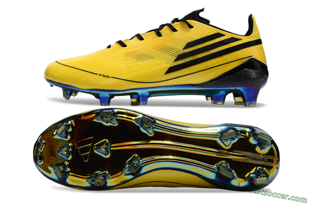 Adidas F50 Elite FG Low-Tops Soccer Cleats - Yellow/Black/Gold 1