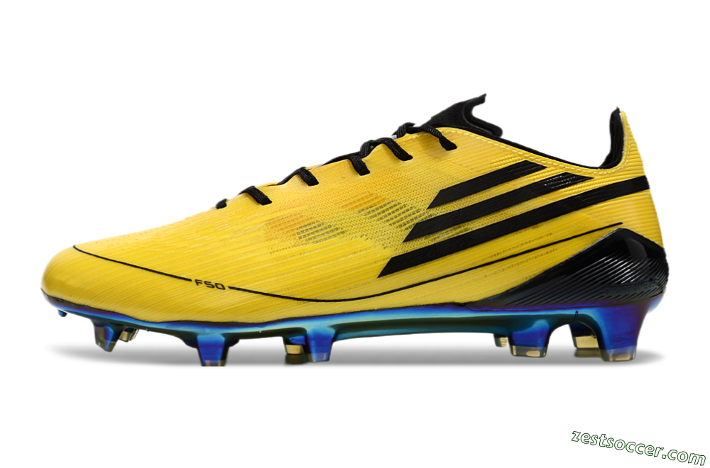 Adidas F50 Elite FG Low-Tops Soccer Cleats - Yellow/Black/Gold 2