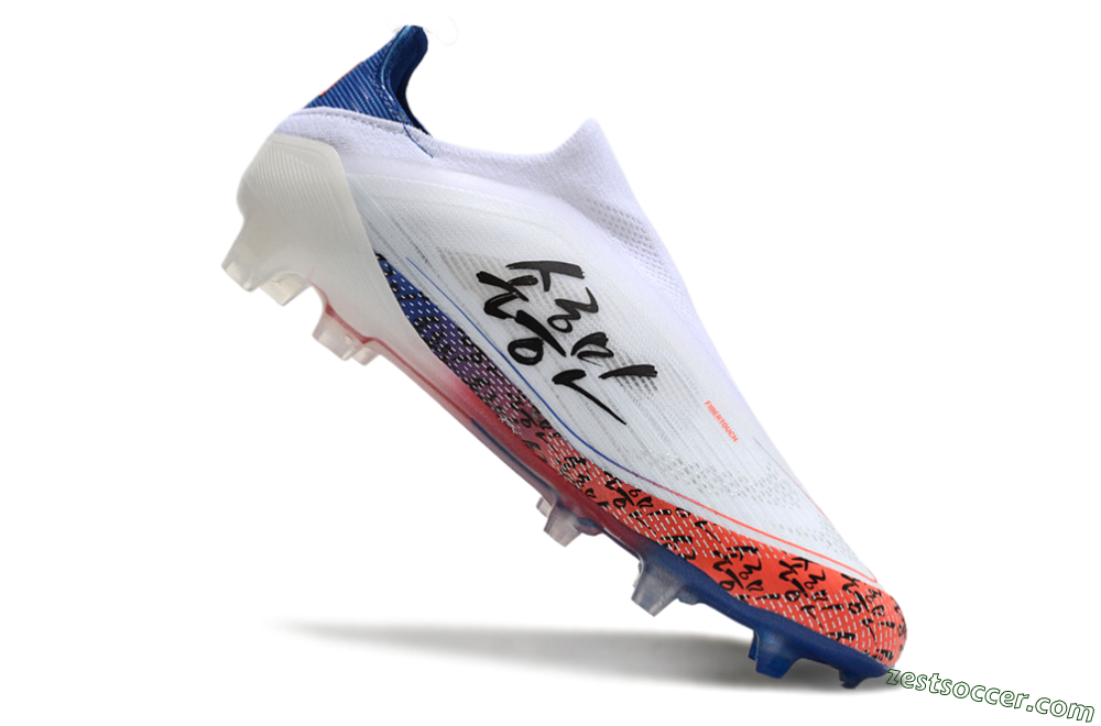 Adidas F50 Elite Laceless FG Low-Tops Soccer Cleats - White/Red/Blue 3