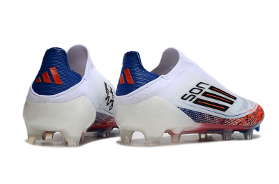 Adidas F50 Elite Laceless FG Low-Tops Soccer Cleats - White/Red/Blue