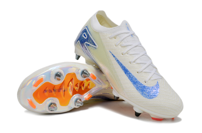 Nike Air Zoom Mercurial Vapor 16 Elite SG Low-Tops Soccer Cleats - Beige/Blue/White