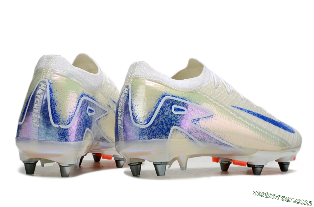 Nike Air Zoom Mercurial Vapor 16 Elite SG Low-Tops Soccer Cleats - Beige/Blue/White 6