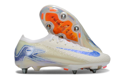 Nike Air Zoom Mercurial Vapor 16 Elite SG Low-Tops Soccer Cleats - Beige/Blue/White