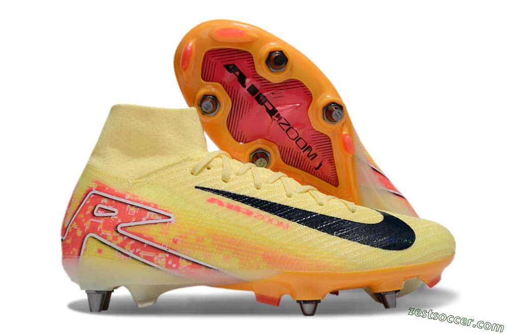Nike Air Zoom Mercurial Superfly 10 Elite SG High-Tops Soccer Cleats - Yellow/Black/Red 0