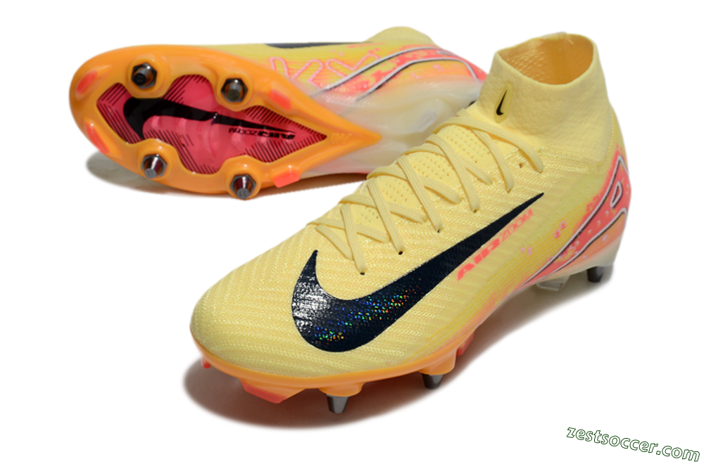 Nike Air Zoom Mercurial Superfly 10 Elite SG High-Tops Soccer Cleats - Yellow/Black/Red 3