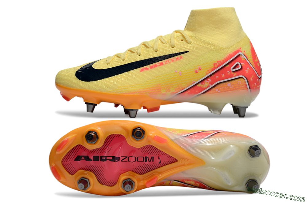 Nike Air Zoom Mercurial Superfly 10 Elite SG High-Tops Soccer Cleats - Yellow/Black/Red 1