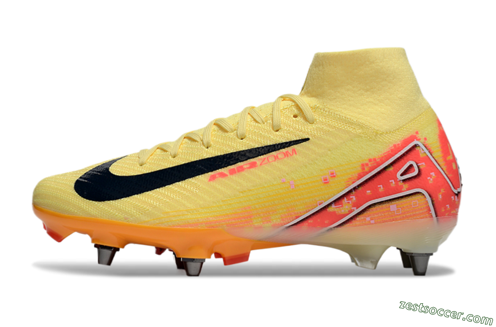 Nike Air Zoom Mercurial Superfly 10 Elite SG High-Tops Soccer Cleats - Yellow/Black/Red 2