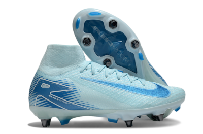 Nike Air Zoom Mercurial Superfly 10 Elite SG High-Tops Soccer Cleats - Jade/Blue/White