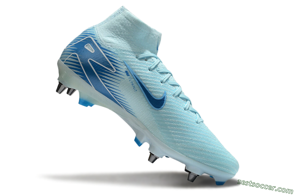 Nike Air Zoom Mercurial Superfly 10 Elite SG High-Tops Soccer Cleats - Jade/Blue/White 4