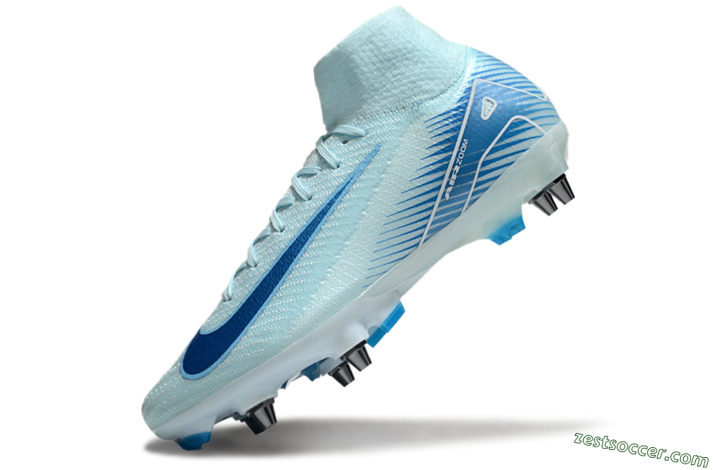 Nike Air Zoom Mercurial Superfly 10 Elite SG High-Tops Soccer Cleats - Jade/Blue/White 5